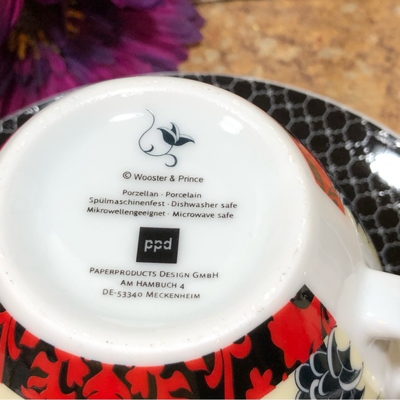 2 Porcelain Sankaty Cappuccino Cups & Saucer Set, by Wooster & Prince - Picture 5 of 10